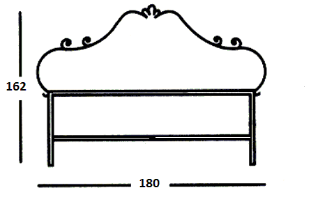 Detail of wrought iron Bed Art. 221