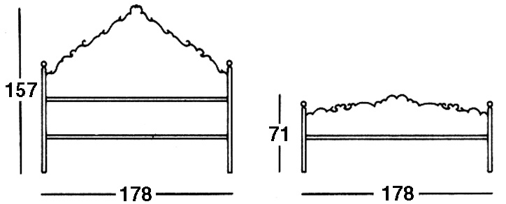 Detail of wrought iron Bed Art. 221