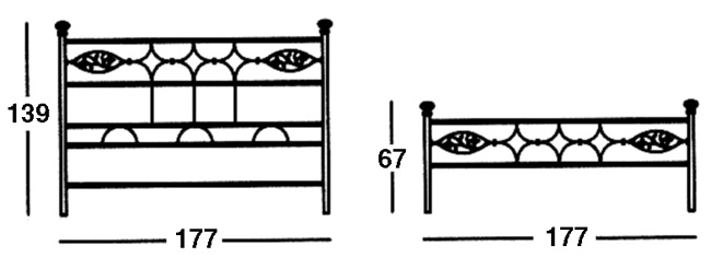 Detail of wrought iron Bed Art. 221