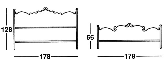 Dettaglio del Letto Art. 295 in ferro battuto