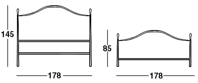Dettaglio del Letto Art. 302 in ferro battuto