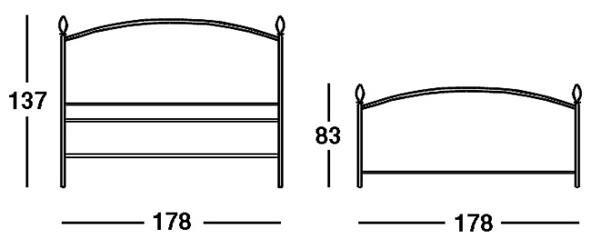 Detail of wrought iron Bed Art. 221