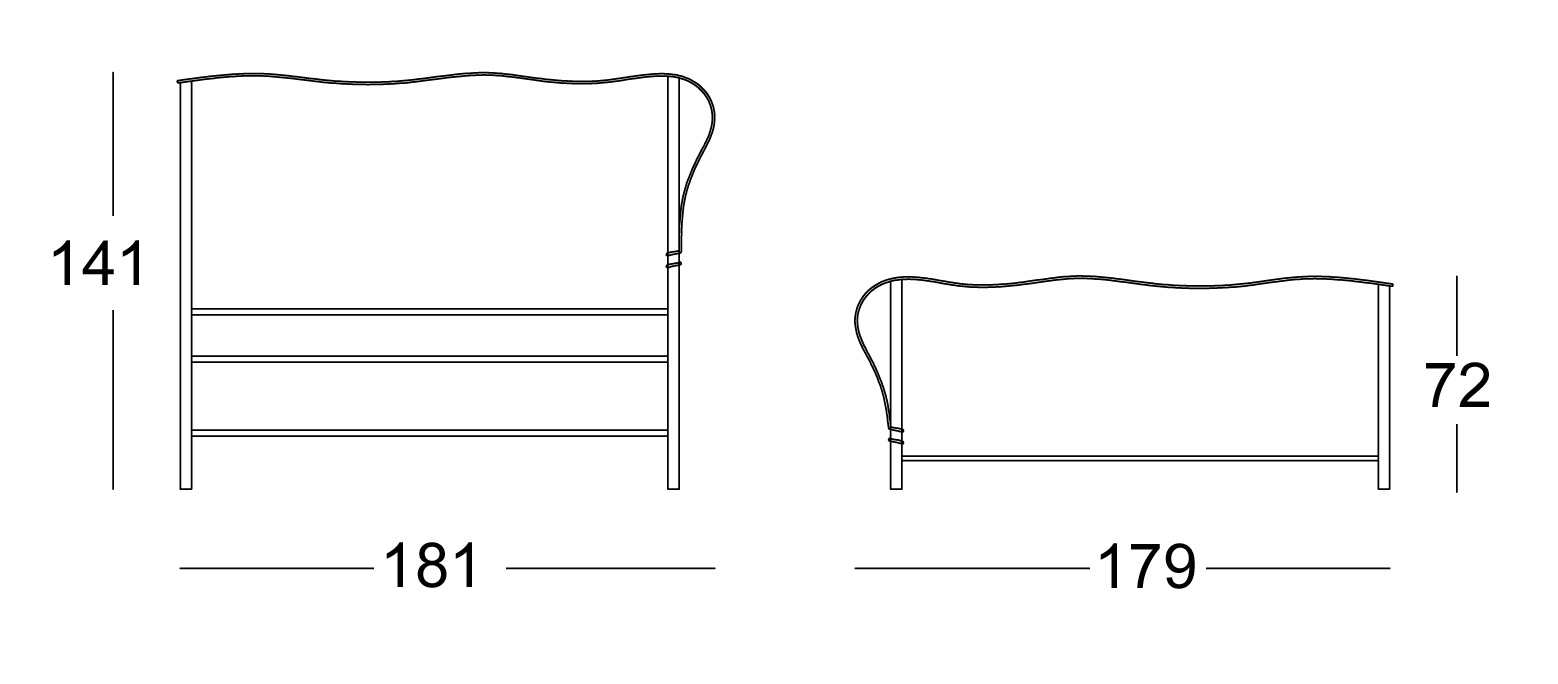 Dettaglio del Letto Art. 505 in ferro battuto